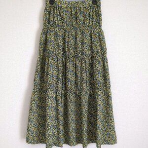 Ciaopan Floral Assorted Shirring Skirt Green/Yellow